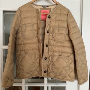 JCrew puffer jacket in tan